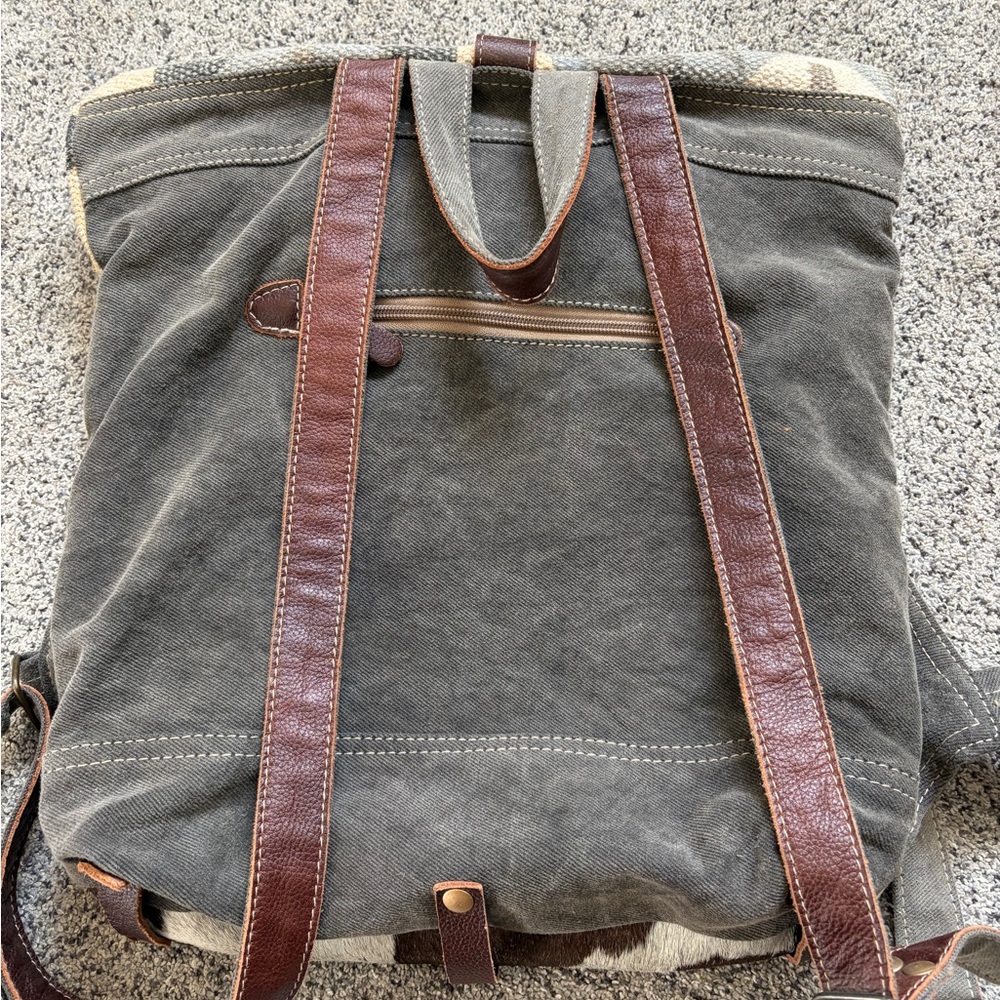 Myra Bag Geometric Pattern Backpack - Gray, Brown… - image 11